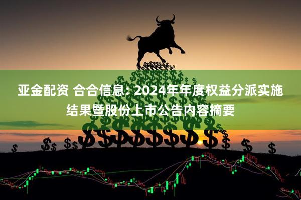 亚金配资 合合信息: 2024年年度权益分派实施结果暨股份上市公告内容摘要